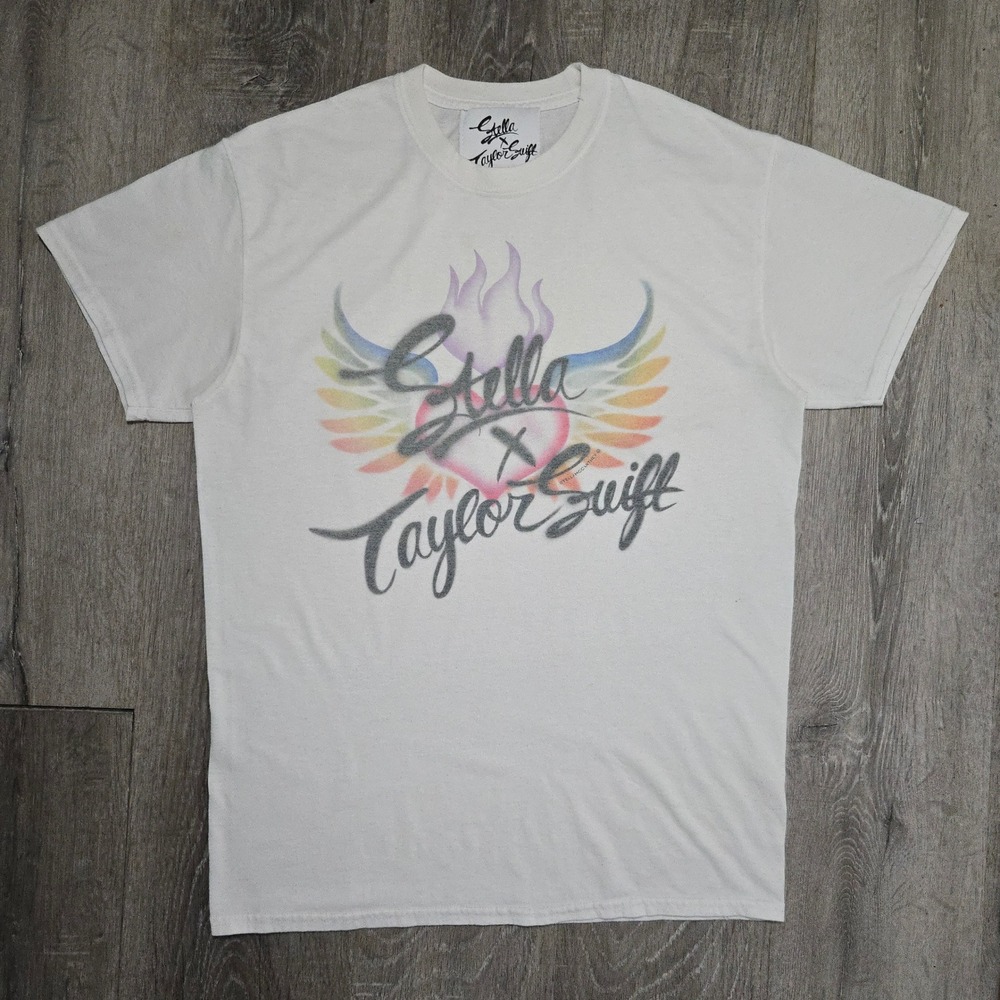 Stella McCartney x Taylor Swift T Shirt Medium Men White Lover Era Graphic Wings - Picture 2 of 11